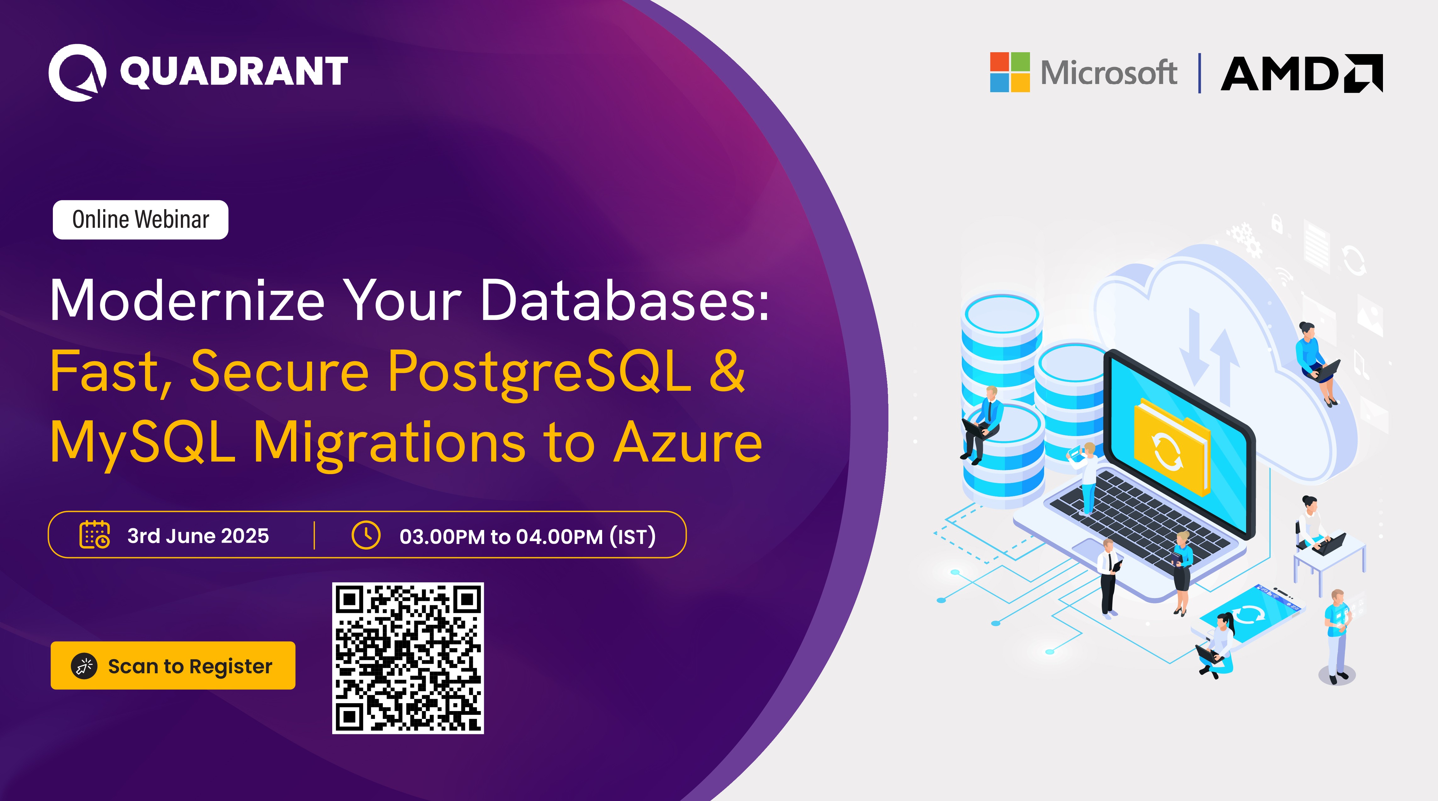 Modernizing Databases: Fast, Secure PostgreSQL & MySQL Migrations to Azure, Webinar Image