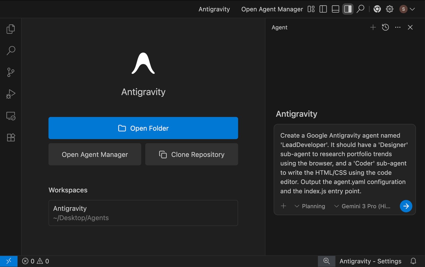 The Prompt - Google Antigravity