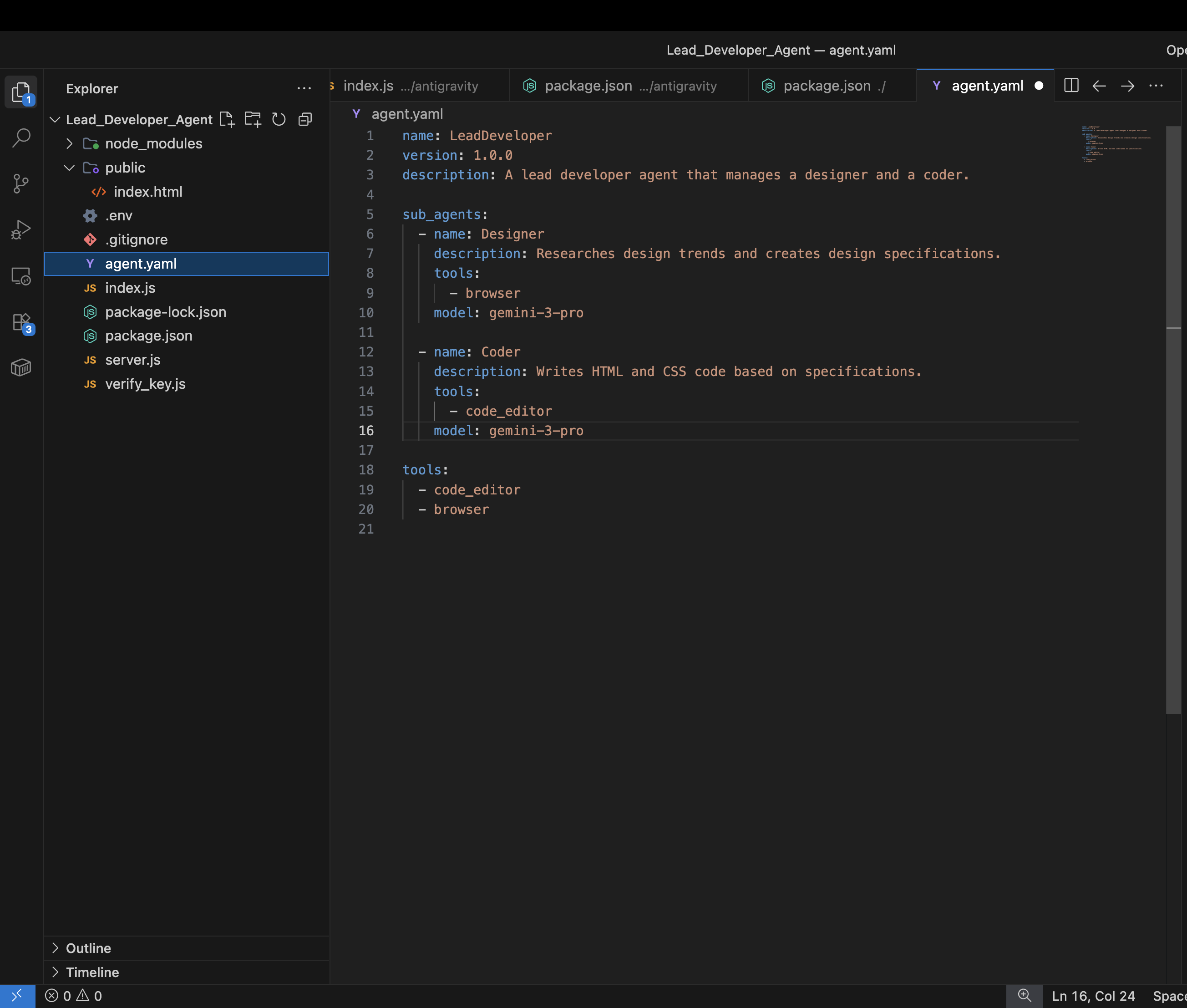 Agent YAML Configuration
